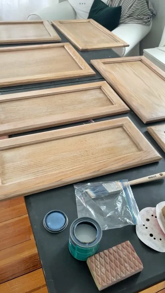 Dated oak cabinets before painting in Omaha